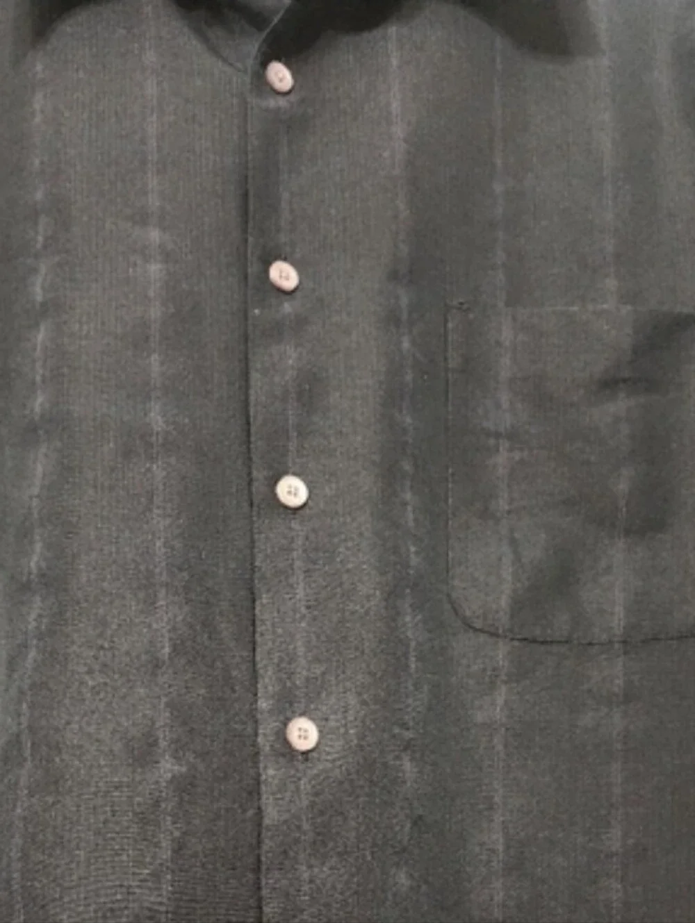 Perry Ellis Men's Black Short Sleeve Button Down Shirt Subtle Embossed Size XL - Picture 4 of 9